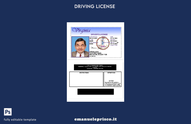 verified style modello di versione DL stile USA Virginia verificato template